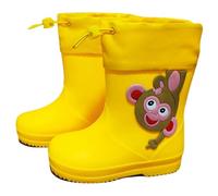 Bottes de pluie doublées en caoutchouc pour enfants - Bottes de pluie mi-hautes pour enfants - Avec cordon de serrage - En caoutchouc tendance - Confortables - Antidérapantes - Chaussures de pluie