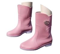 Bottes de pluie doublées en caoutchouc pour femme - Imperméables - Antidérapantes - En silicone - Longueur mollet - Chaussures de travail pour l'extérieur, la randonnée, le camping, les promenades sur