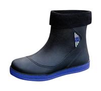 Bottes de pluie en caoutchouc doublées pour homme - Bottes de sécurité imperméables - Bottes de pluie - Bottes de jardin - Bottes de travail - Chaussures professionnelles, bleu, 39 EU