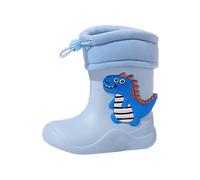 Bottes de pluie en caoutchouc pour bébé | Cordon de serrage, dessus imprimé dinosaure, forme bout rond, tige haute et fine, coque extérieure robuste