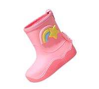 Bottes de pluie en caoutchouc pour bébé | Style à enfiler, finition pailletée scintillante, forme bout rond, tige haute et fine, coque en PVC flexible