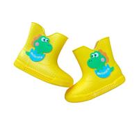 Bottes de Pluie en Caoutchouc pour Enfant Légères Antidérapantes Respirantes Imperméables Courtes Bottes de Pluie Mi-hautes Décontractées Chaussures Imperméables pour Garçons et Filles (04 Yellow, 30)