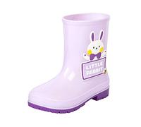 Bottes de pluie en caoutchouc pour garçons et filles | Style à enfiler, dessus imprimé dessin animé, forme bout rond, tige à hauteur de cheville, coque extérieure lisse