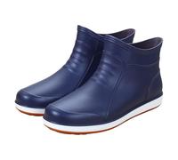 Bottes de pluie en caoutchouc pour homme - Courtes - Chaussures d'eau plates - Légères - Antidérapantes - Chaussures de jardin décontractées - Bottines en caoutchouc imperméables, bleu, 39 EU
