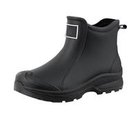 Bottes de pluie en caoutchouc pour homme et femme - Bottes basses imperméables avec semelle antidérapante - Talon bloc - Chaussures de jardin - Bottes en caoutchouc avec semelle confortable - Bottes