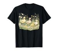 Bottes de Pluie en Forme de Famille de Canards - Aquarelle - Fleurs Sauvages T-Shirt