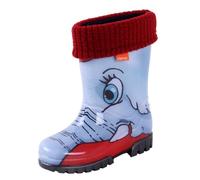 Bottes de pluie enfant - DEMAR - motif d'éléphant - gris - insert isolant amovible 34/35