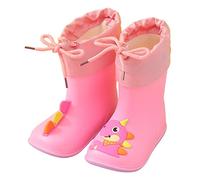 Bottes de Pluie Enfant en Caoutchouc pour Garçon Fille PVC Chaussures Enfants Semelle Antidérapante Galoches Imperméables Antidérapante Résistant idéales Cole extérieur Printemps té Automne