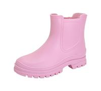 Bottes De Pluie Femme Caoutchouc, Bottes de pluie pour femmes, bottines élastiques confortables pour adultes, bottes à talons mi-hauts antidérapantes, semelle épaisse, bottes de jardin courtes