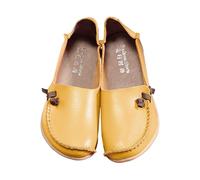Bottes de Pluie Femme Chaussures Orthopediques Femmes Chaussures pour Femmes en Cuir de Vache véritable pour Basses élastiques Filles décontractées Orthopédique Basket Respirantes Jaune 34