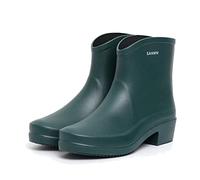 Bottes de Pluie Femme Imperméables Antidérapant Courte Chelsea Boots EVA Caoutchouc Bottines Souple Durable Mode Extérieur Jardin Wellington Vert 40