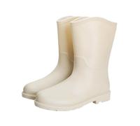 Bottes De Pluie Femme Mi Mollet Bottes Plain Wellington De Pluie À Semelle Solide pour Femme - Revêtement en PVC - Doublure en Jersey Souple - pour École, Marche, Extérieur Bottines Blanc 40