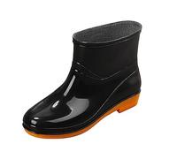 Bottes De Pluie Femme Semi-compensées Botte Jardin Pratiques Couleur Unie Sécurité Résistante Confort Pieds Larges L'extérieur Chaussures