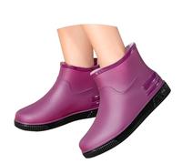 Bottes De Pluie Femme Semi-compensées Chelsea Bottines Antidérapant Anti-Pluie en Caoutchouc Confort Pieds Larges L'extérieur Chaussures Jardin