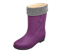 Bottes de pluie femmes imperméables légères confortables pour extérieur avec semelle antidérapante mode printemps automne (Purple, 37)