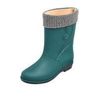 Bottes de pluie femmes imperméables légères confortables pour extérieur avec semelle antidérapante mode printemps automne (Green, 38)