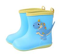 Bottes de Pluie Filles et Garçons Antidérapant Imperméable Chaussures Botte Caoutchouc Léger Bottines Fille avec Sympathique Imprimé Lumières Clignotantes pour l'exploration en Plein air