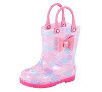 Bottes de Pluie Filles et Garçons Mixte Enfant Rainyday Botte Basic Bottines Fille Avec Sympathique Imprimé Confortables Matériau PVC Détails Réfléchissants pour l'exploration en plein air