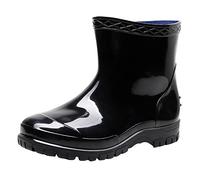 Bottes De Pluie Homme Mi Haute - Chaussure Imperméable Antidérapant Elastique Boots Caoutchouc Confort Plein Air Boots Homme Épaisse Chaussure Décontracté Robuste Noir