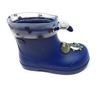 Bottes de pluie Igor avec curseur modèle Mendi Dino bleu marine en caoutchouc avec semelle antidérapante, bleu, 28 EU