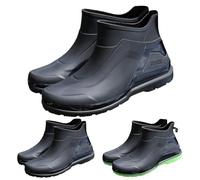 Bottes de pluie imperméables en caoutchouc pour homme - Bottes de loisirs - Chaussures de pêche - Chaussures de jardin - Confortables - Antidérapantes - Résistantes à l'abrasion - Respirantes, Noir