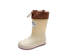 Bottes de pluie imperméables et isolées pour enfants avec semelle antidérapante et semelle en caoutchouc - Confortables - Couleur unie - Chaussures décontractées, Beige (02), 30 EU