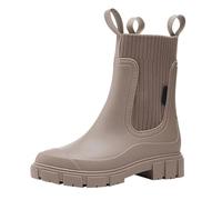 Bottes de pluie imperméables pour femme - Bottes élastiques à enfiler - Bottes en caoutchouc antidérapantes - Bottes de jardin tendance - Chaussures de loisirs unies - Chaussures douces et