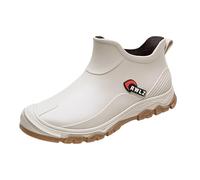 Bottes de pluie mi-hautes en caoutchouc pour homme et femme - Bottes de pluie longues imperméables - Résistantes - Chaussures de jardin confortables et robustes - Chaussures d'équitation élastiques