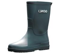 Bottes de pluie, mi-hautes, en caoutchouc, pour homme, imperméables, chaudes, antidérapantes, pour l'extérieur, les loisirs, l'hiver, couleur unie, pour le jardin, la pluie, vert, 40 EU
