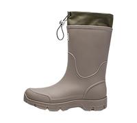 Bottes de pluie mi-mollet pour homme avec cordon de serrage - Imperméables - Noir - Chaussures de jardin rétro pour la pêche et la marche