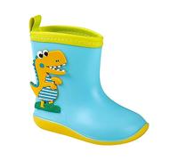 Bottes de pluie multicolores pour petit enfant garçon et fille - Imprimé dinosaure - Chaussures de pluie non plates - Bottes d'hiver pour garçons - Taille 8, bleu, 34 EU