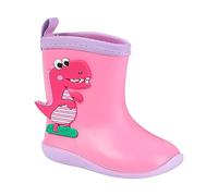 Bottes de pluie multicolores pour petit enfant garçon et fille - Imprimé dinosaure - Chaussures de pluie non plates - Bottes d'hiver pour garçons - Taille 8, rose, 28 EU