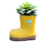 Bottes De Pluie Pot De fle-ur De Figurine, Plan-Te De Botte De Pluie Jaune Créative, Pot De Fleurs en Forme De Botte, Botter De Style Dessin Animé Jardinière, Pièce Maîtresse du Planteur
