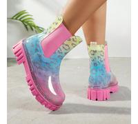 Bottes de pluie pour adolescentes avec semelle extérieure épaisse, extérieur durable. Chaussures pour toutes les saisons EUR35,EUR36,EUR37,EUR38,EUR39,EUR40,EUR41,EUR42Blocs de couleur
