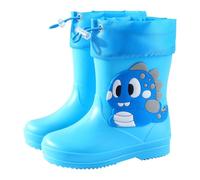 Bottes de pluie pour enfants avec réglables chaussures de jeu confortables pour activités extérieures des tout-petits et jeunes garçons de 2 à 9 ans (Blue, 29 Little Kids)