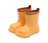 Bottes de pluie pour enfants de petite et moyenne taille - Couleur unie - Semelle non souple - Bottes de pluie mi-mollet pour tout-petits garçons, jaune, 33 EU