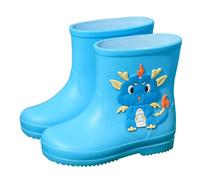 Bottes de pluie pour enfants et femmes avec bouche élastique, semelles texturées, antidérapantes, légères et confortables, chaussures de pluie pour élèves du primaire (Sky Blue, 28 Little Child)