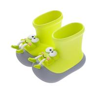Bottes De Pluie pour Enfants Et Femmes avec Bouche Élastique Semelles Texturées Antidérapantes Légères Et Confortables Chaussures De Pluie pour Élèves du Primaire (Green 25 Toddler)