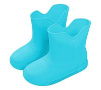 Bottes De Pluie Pour Enfants Garçons Et Filles Pour La Saison Des Pluies De Printemps Et D'Été Chaussures D'Eau Tendance Et Mignonnes De Couleur Unie Chaussures En Caoutchouc (Blue 26 Toddler)