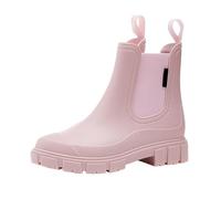 Bottes de pluie pour femme, bottes en caoutchouc chaudes, imperméables, antidérapantes, bottes de jardin élastiques, bottes de loisirs tendance, bottes basses en caoutchouc unies, chaussures de ski