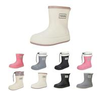 Bottes de pluie pour femme - Bottes mi-hautes en caoutchouc - Imperméables - Antidérapantes - Pour la pêche, le jardin - Avec cordon de serrage réglable - Pour l'extérieur, le travail, la pêche, les