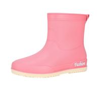 Bottes de pluie pour femme - Courtes - Noir - Légères - Imperméables - Douces et confortables - Chaussures de trekking - Chaussures de travail plates - Chaussures de pêche tendance, Rose, 38 EU