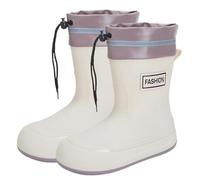 Bottes De Pluie Pour Femmes Bottes En Caoutchouc ImperméAbles Bottes De Jardin De Mollets Avec Cordon RéGlable Soft Soft Rain Chaussures Avec Semelle IntéRieure Confort, US 6.5-7