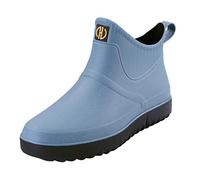 Bottes de Pluie pour Femmes Hommes Bottines d'hiver Imperméables Confort Montante PVC Antidérapantes Doublure en Tissu Rembourrage EVA Confortable Antidérapant