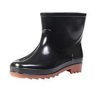 Bottes de Pluie pour Femmes Hommes Extérieur Imperméable l'eau Dessus Rond Chaussures Imperméables Confortable Jardin en Caoutchouc Courtes Femme Protective Footwear Dull
