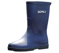 Bottes de pluie pour homme - Tige longue - Chaussures de pluie imperméables avec semelles en caoutchouc antidérapantes - Bottes de pluie à pied large - Chaussures de jardin pour la pêche, la chasse et