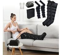 Bottes De Pressothérapie 6 Cavités, Drainage Lymphatique Jambes, Pressothérapie Jambes, Appareil Circulation Sanguine Jambes, Massage Lymphatique Drainant Jambes, Massage Mollet (Black, 6 Cavities)