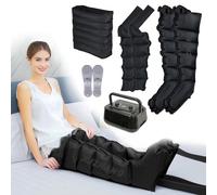 Bottes De Pressothérapie 6 Cavités,Masseur De Compression D'air Électrique À 6 Cavités, Massage Lymphatique Drainant Jambes,Le Soulagement De La Douleur Et La Relaxation (Black, Legs+Arms+Lumbar)