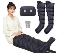 Bottes de Pressothérapie Jambes︱Appareil Pressothérapie Drainage Lymphatique︱6 Chambres Massage Jambes Circulation Lymphatique︱0-30 Min, 0-240 Mmhg Réglables(2Noir L, 2 legs)