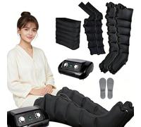 Bottes de Pressothérapie Jambes︱Appareil Pressothérapie Drainage Lymphatique︱6 Chambres Massage Jambes Circulation Lymphatique︱0-30 Min, 0-240 Mmhg Réglables (2Noir L, 2 arms+2 legs+waist)